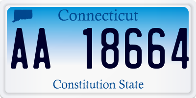 CT license plate AA18664