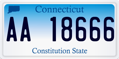 CT license plate AA18666