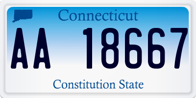 CT license plate AA18667