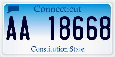 CT license plate AA18668