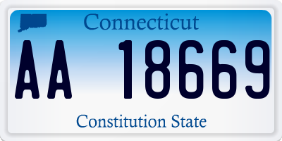 CT license plate AA18669