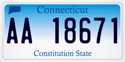 CT license plate AA18671