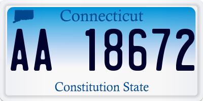 CT license plate AA18672