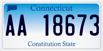 CT license plate AA18673