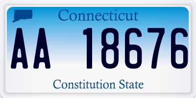 CT license plate AA18676