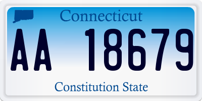 CT license plate AA18679