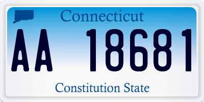 CT license plate AA18681