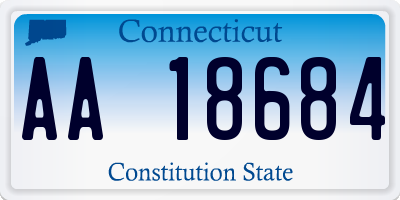 CT license plate AA18684