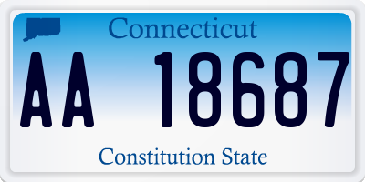 CT license plate AA18687