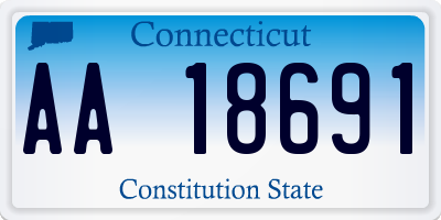 CT license plate AA18691