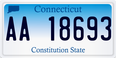 CT license plate AA18693