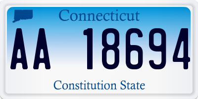 CT license plate AA18694