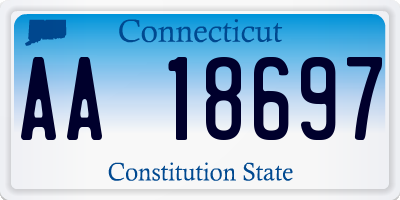 CT license plate AA18697