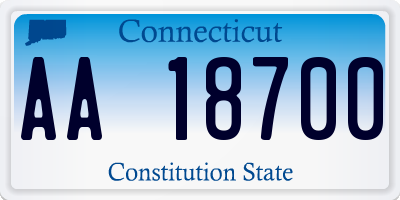 CT license plate AA18700