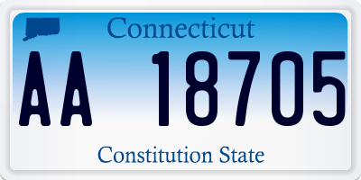 CT license plate AA18705