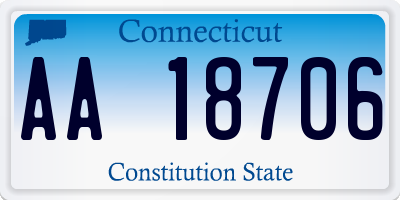 CT license plate AA18706