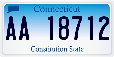 CT license plate AA18712