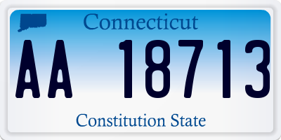 CT license plate AA18713