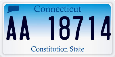 CT license plate AA18714