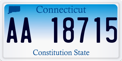 CT license plate AA18715