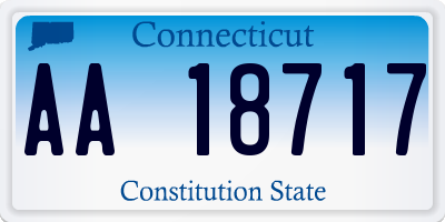 CT license plate AA18717