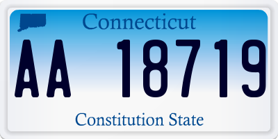 CT license plate AA18719