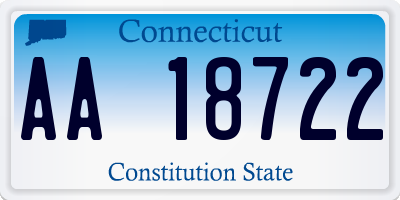 CT license plate AA18722