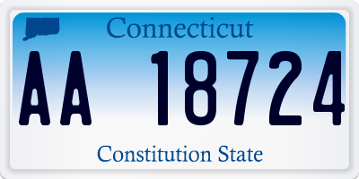 CT license plate AA18724