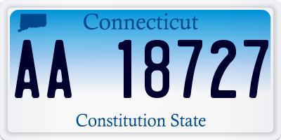 CT license plate AA18727