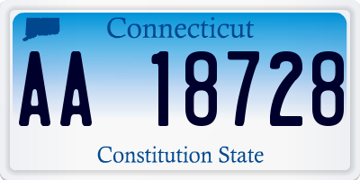 CT license plate AA18728