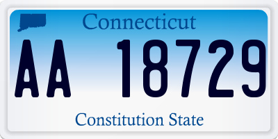 CT license plate AA18729