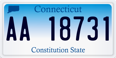 CT license plate AA18731