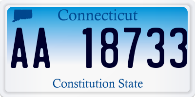 CT license plate AA18733