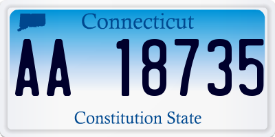 CT license plate AA18735