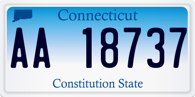 CT license plate AA18737