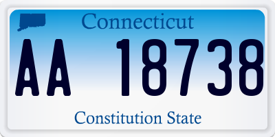 CT license plate AA18738