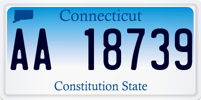 CT license plate AA18739