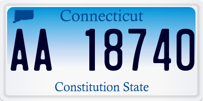 CT license plate AA18740