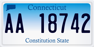 CT license plate AA18742