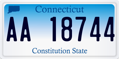 CT license plate AA18744