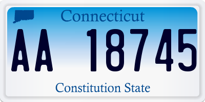 CT license plate AA18745