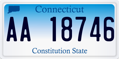 CT license plate AA18746