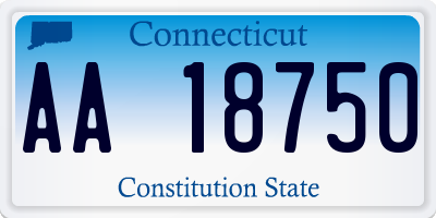 CT license plate AA18750