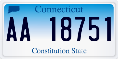 CT license plate AA18751