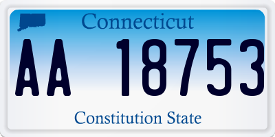 CT license plate AA18753