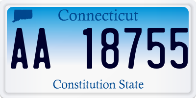 CT license plate AA18755