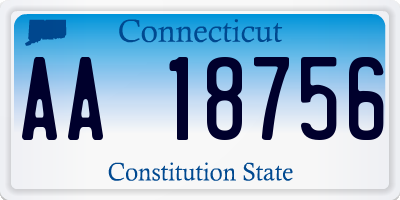 CT license plate AA18756