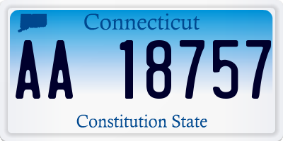 CT license plate AA18757