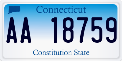 CT license plate AA18759