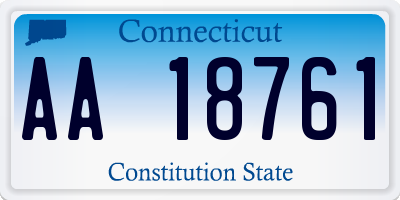 CT license plate AA18761